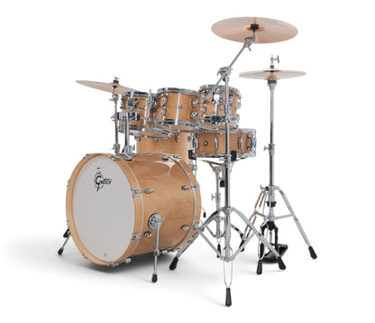 Gretsch Catalina Maple 22" 7-piece drum kit in Antique Maple – right three-quarter view