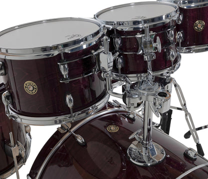Gretsch Catalina Maple 22" 7-piece drum kit in Purple Gloss – rack tom and floor tom shell close-up