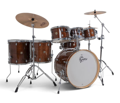 Gretsch Catalina Maple 22" 7-piece drum kit in Walnut Glaze – straight-on front view