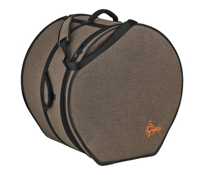 Gretsch Pro Tour Gig Bag for Bass Drum 20x16" – angled exterior view with carry handles and shoulder strap