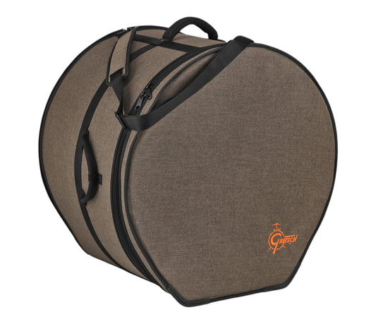 Gretsch Pro Tour Gig Bag for Bass Drum 20x16" – angled exterior view with carry handles and shoulder strap