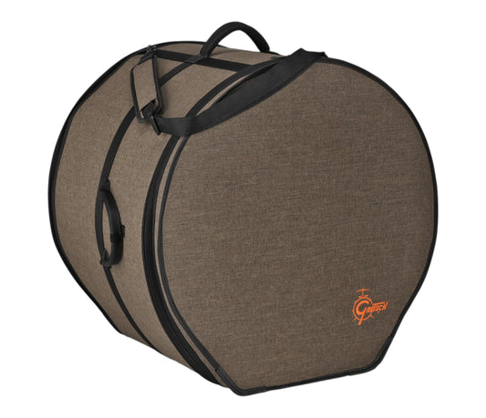 Gretsch Pro Tour Gig Bag for Bass Drum 22x18" – angled exterior view with carry handles and shoulder strap
