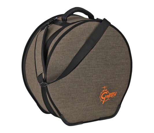 Gretsch Pro Tour Gig Bag for Snare Drums 14x6.5" – angled exterior view with carry handle and shoulder strap