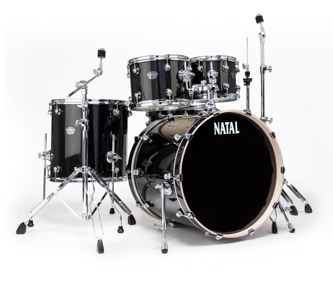 Natal Arcadia Birch F20 5-piece Drumkit inc. Hardware in Black Sparkle