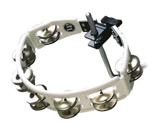 LP Cyclops Mountable Tambourine Steel Jingles in White