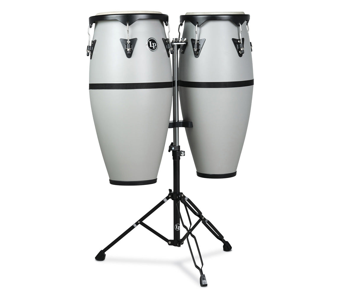 LP Discover Conga Set 10" & 11", HD Shell with Double Stand in Slate Grey