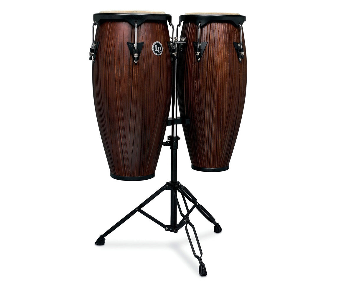 LP City Wood Conga Set 11" & 12" in Carved Mango
