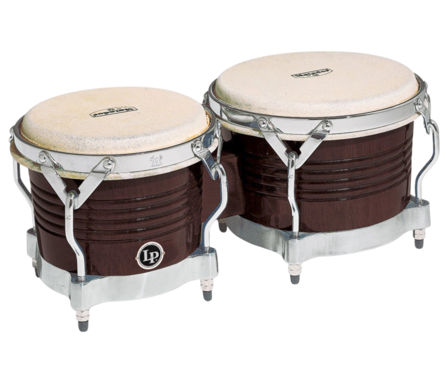LP Matador Wood Bongos Dark Brown Chrome Hardware