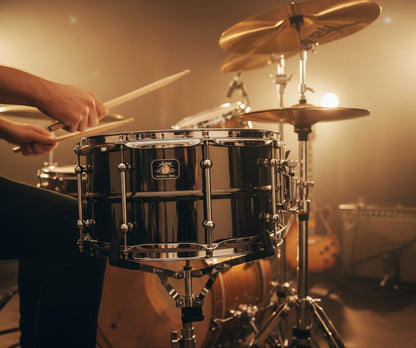 drummer playing Ludwig 13" x 7" Universal Brass Snare Drum 