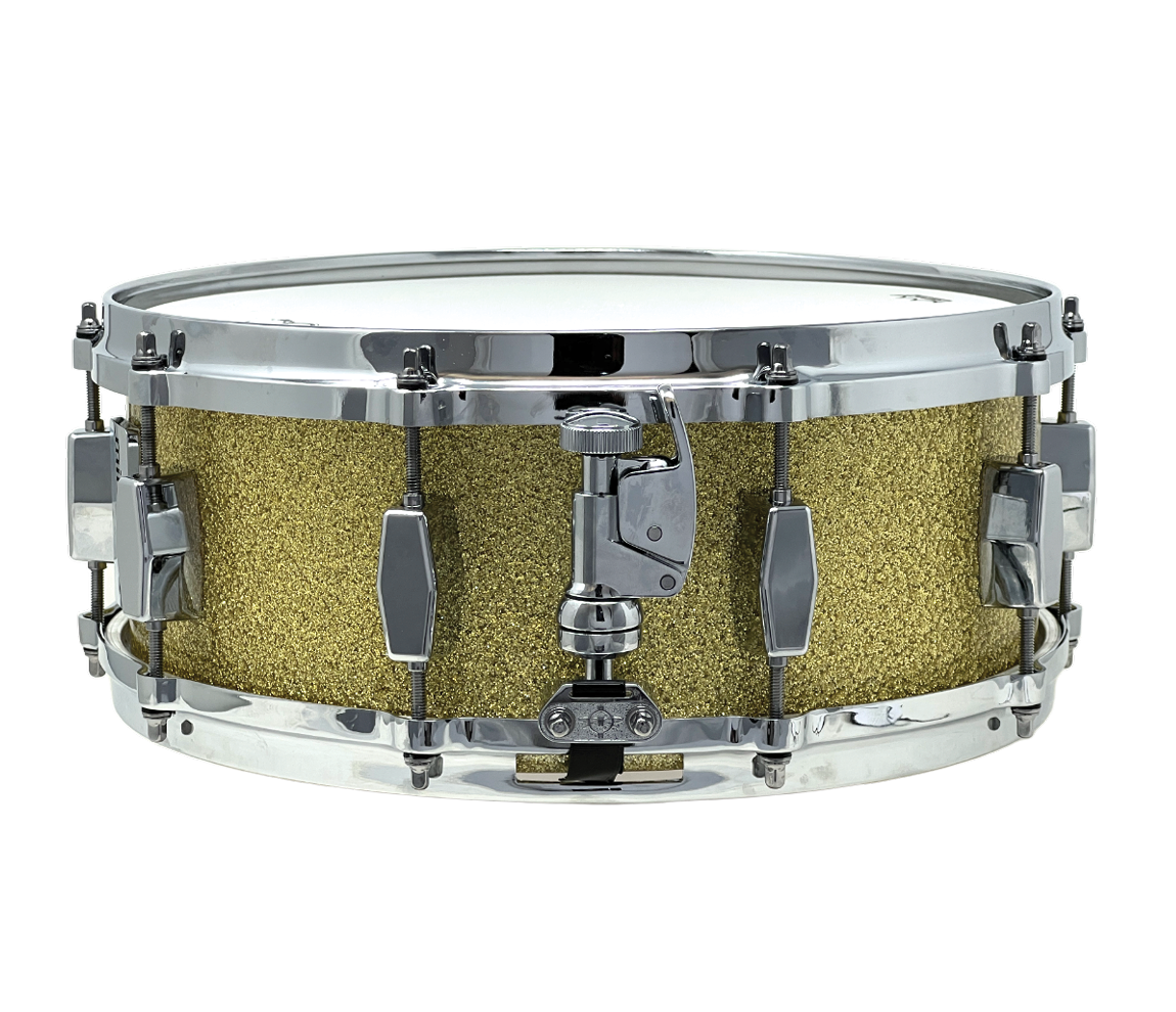 Milestone Founder's Model 14" x 5.5" Snare Drum in Gold Sparkle Drum Shop
