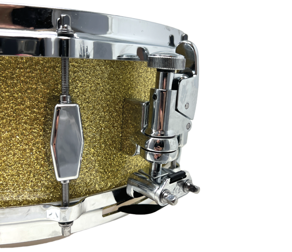 Milestone Founder's Model 14" x 5.5" Snare Drum in Gold Sparkle Drum Shop