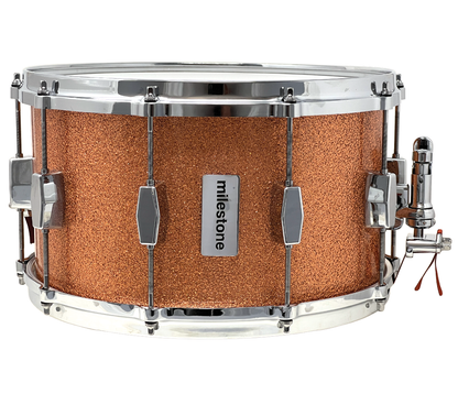 Milestone Founder's Model 14" x 8" Snare Drum in Copper Sparkle