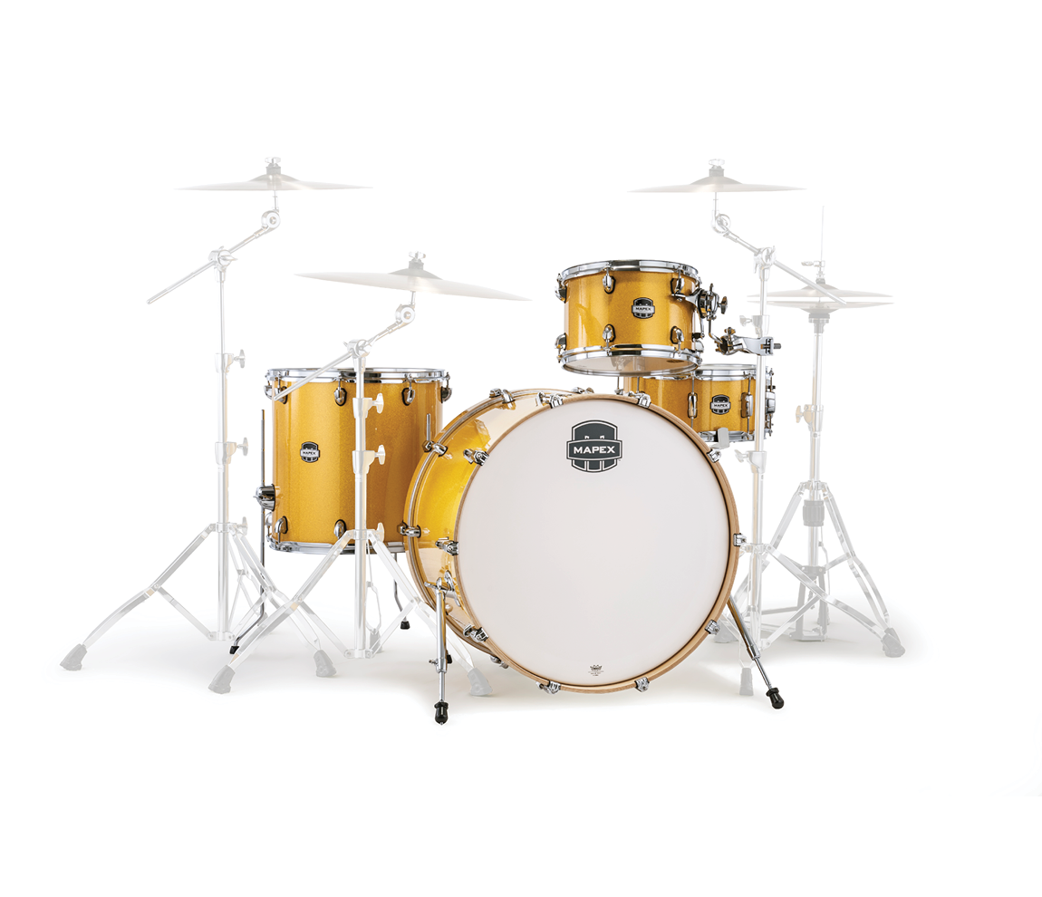 Mapex Mars Birch 4-Piece Rock 24 Shell Pack in Sunflower Sparkle