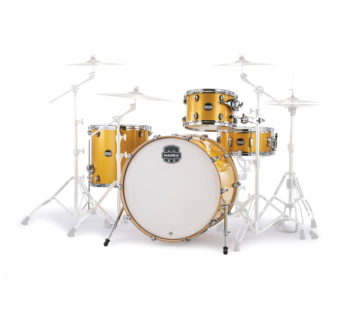 Mapex Mars Birch 4-Piece Rock 24 Shell Pack in Sunflower Sparkle