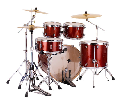 Mapex Mars Birch 5-Piece Rock Shell Pack in Blood Orange Sparkle w/ Hardware & Cymbal Pack
