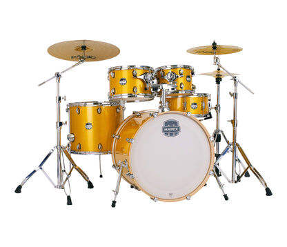 Mapex Mars Birch 5-Piece Rock Shell Pack in Sunflower Sparkle w/ Hardware & Cymbal Pack