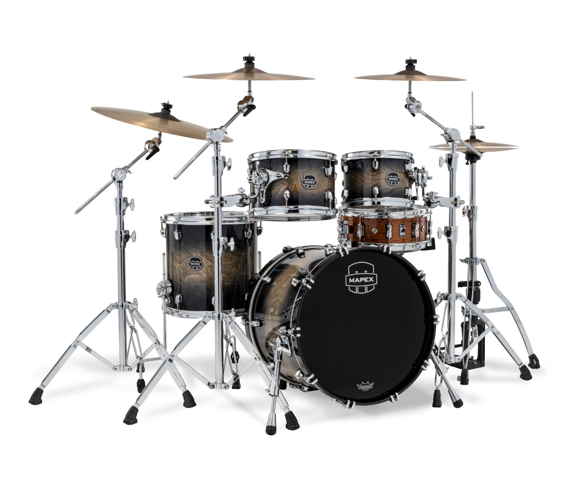 Mapex Saturn VI 20" 4-Piece Fusion Shell Pack in Black Ink Burst