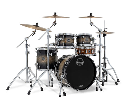 Mapex Saturn VI 20" 4-Piece Fusion Shell Pack in Black Ink Burst