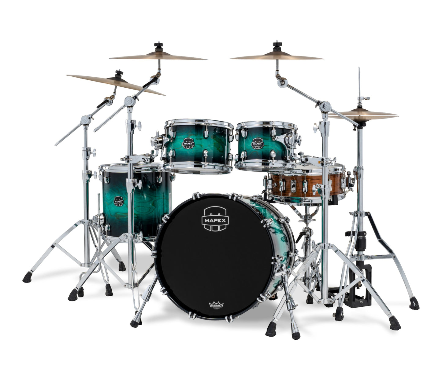 Mapex Saturn VI 20" 4-Piece Fusion Shell Pack in Marine Teal Burst