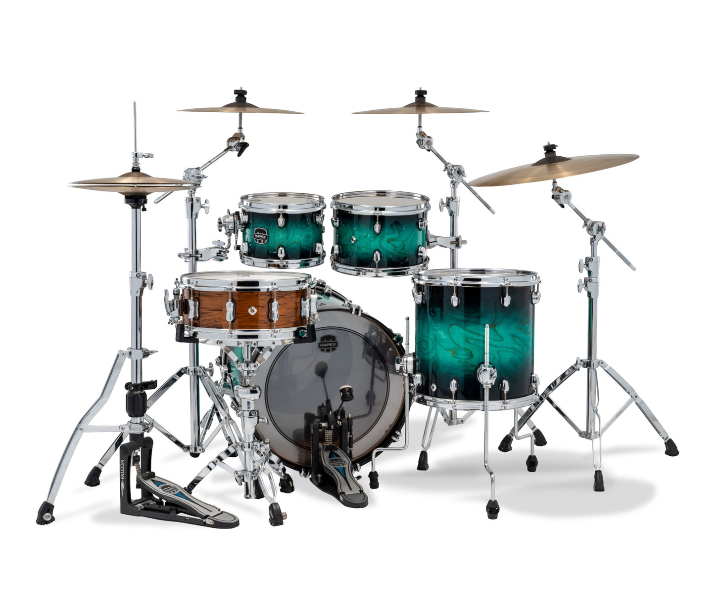 Mapex Saturn VI 20" 4-Piece Fusion Shell Pack in Marine Teal Burst