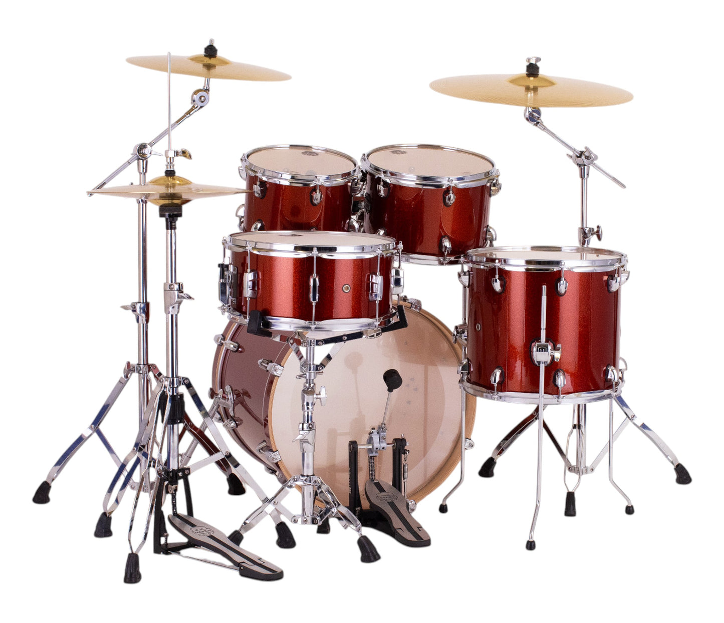 Mapex Mars Birch 20" 5-Piece Fusion Kit in Blood Orange Sparkle w/ Hardware + Cymbal Pack