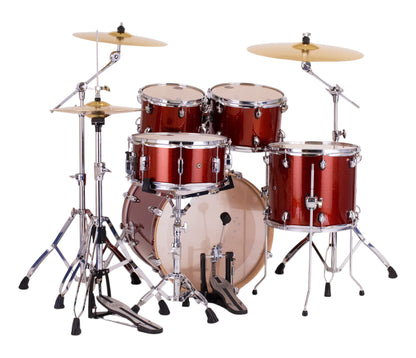 Mapex Mars Birch 20" 5-Piece Fusion Kit in Blood Orange Sparkle w/ Hardware + Cymbal Pack