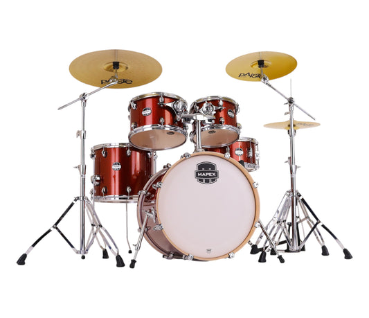 Mapex Mars Birch 20" 5-Piece Fusion Kit in Blood Orange Sparkle w/ Hardware + Cymbal Pack