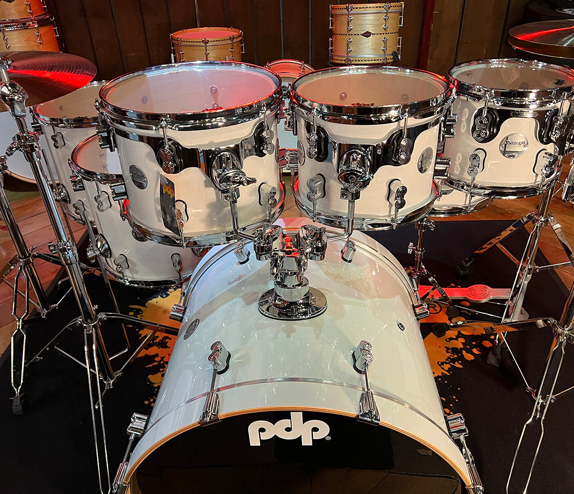 PDP By DW Concept Maple 22" 7PC Shell Pack in Pearlescent White Lacquer