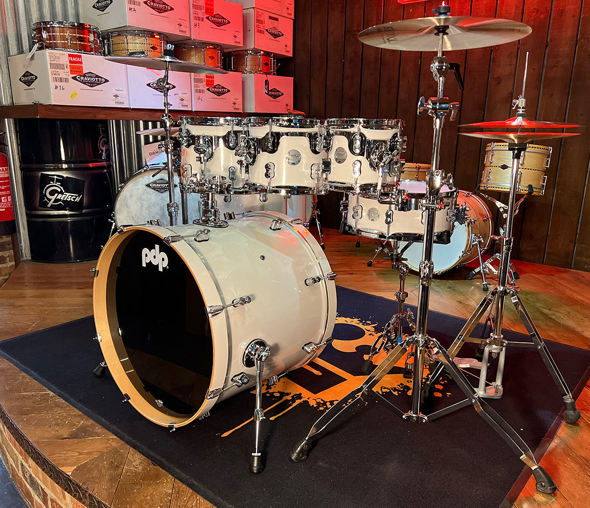 PDP By DW Concept Maple 22" 7PC Shell Pack in Pearlescent White Lacquer