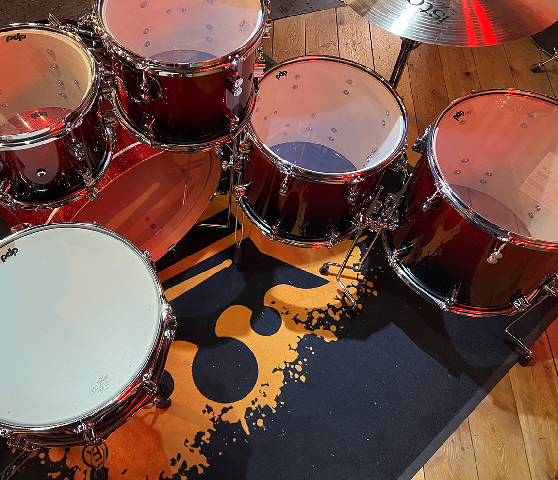 PDP By DW Concept Maple 22" 7PC Shell Pack in Red to Black Sparkle Fade