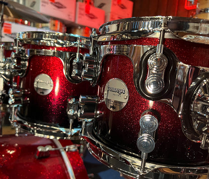 PDP By DW Concept Maple 22" 7PC Shell Pack in Red to Black Sparkle Fade