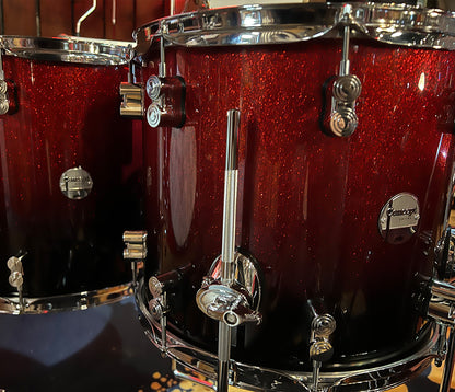PDP By DW Concept Maple 22" 7PC Shell Pack in Red to Black Sparkle Fade
