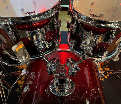 PDP By DW Concept Maple 22" 7PC Shell Pack in Red to Black Sparkle Fade