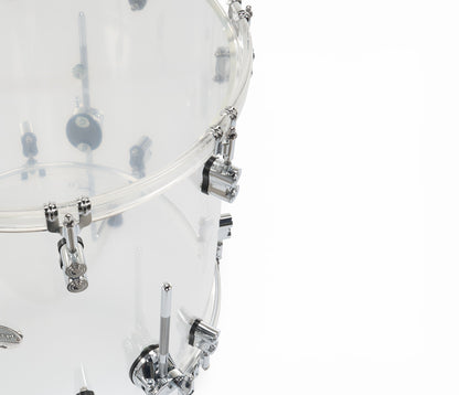 PDP Concept Series Clear Acrylic lugs closeup
