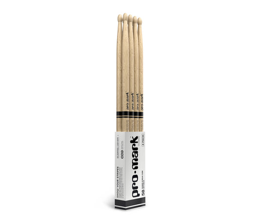ProMark Classic Attack 5B Shira Kashi Oak Drumstick, Oval Wood Tip, 4-Pack
