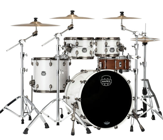 Mapex Saturn Evolution Rock Maple 4-Piece Shell Pack in Polar White