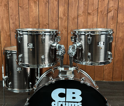 Pre Loved CB 22" 5-Piece Drum Kit in Brushed Silver with Snare