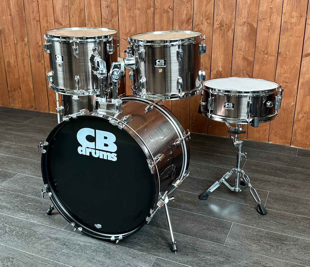 Pre Loved CB 22" 5-Piece Drum Kit in Brushed Silver with Snare
