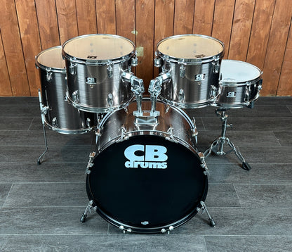 Pre Loved CB 22" 5-Piece Drum Kit in Brushed Silver with Snare