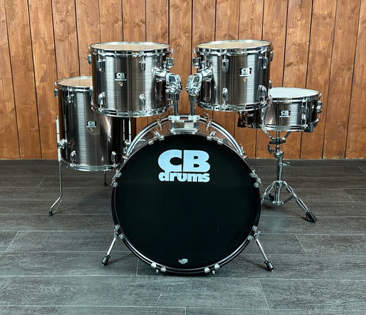 Pre Loved CB 22" 5-Piece Drum Kit in Brushed Silver with Snare