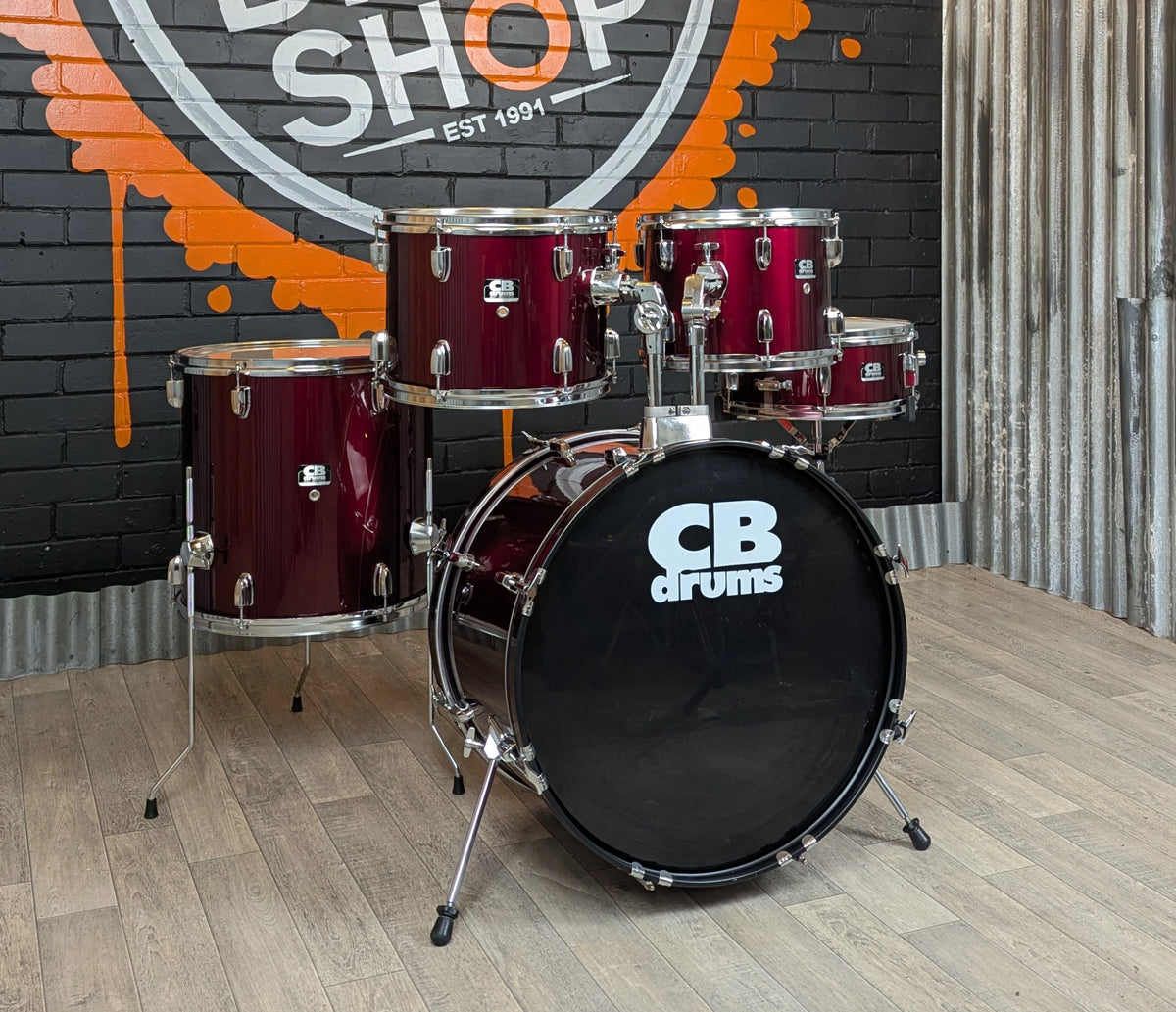 Pre Loved CB 22" 5-Piece Drum Kit with Snare & Hardware in Wine Red
