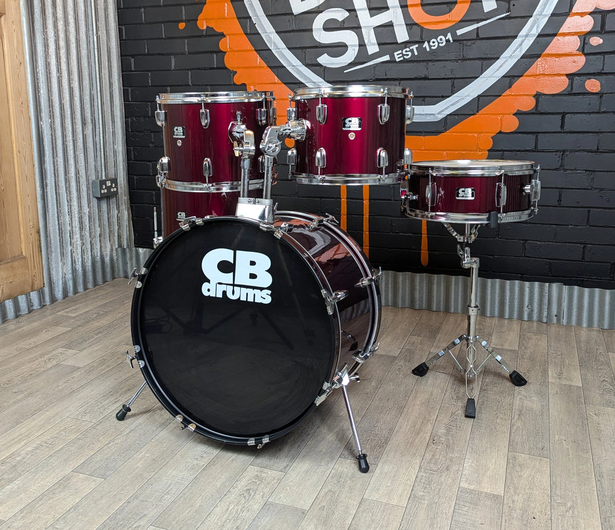 Pre Loved CB 22" 5-Piece Drum Kit with Snare & Hardware in Wine Red