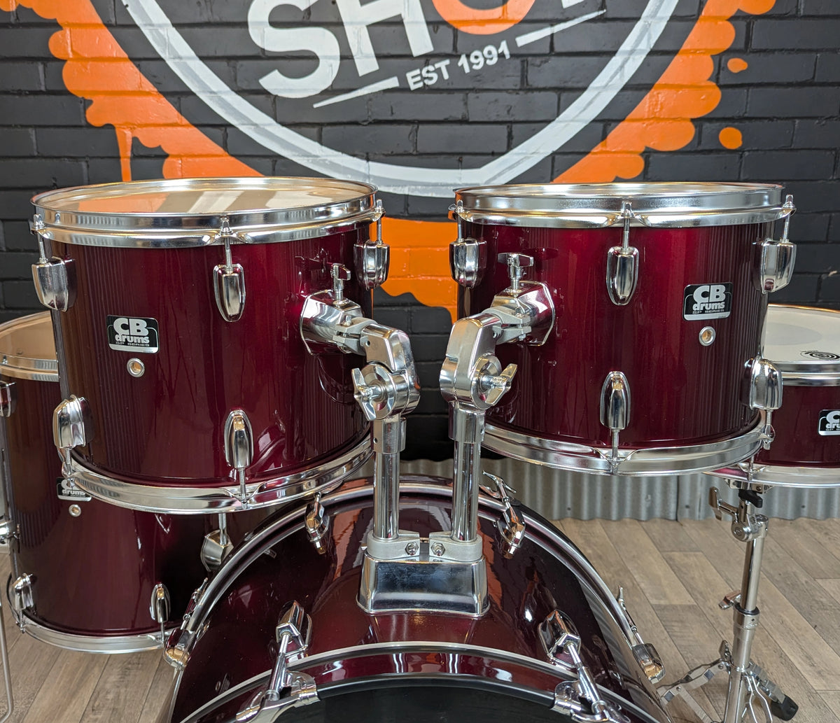 Pre Loved CB 22" 5-Piece Drum Kit with Snare & Hardware in Wine Red