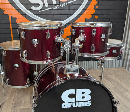 Pre Loved CB 22" 5-Piece Drum Kit with Snare & Hardware in Wine Red