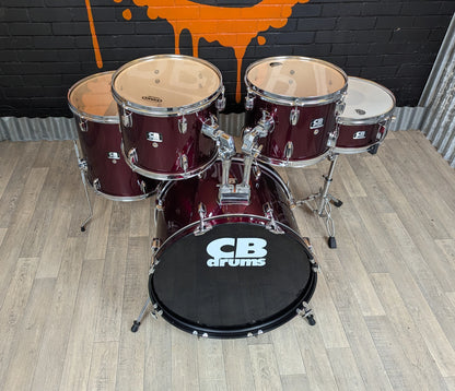 Pre Loved CB 22" 5-Piece Drum Kit with Snare & Hardware in Wine Red