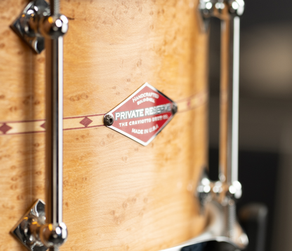 Pre Loved Craviotto Private Reserve 13" x 6" Snare Drum in Birdseye Maple with Red Diamonds