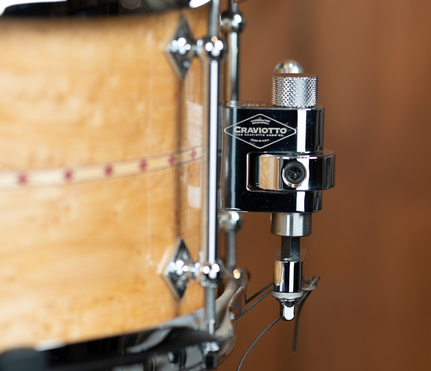 Pre Loved Craviotto Private Reserve 13" x 6" Snare Drum in Birdseye Maple with Red Diamonds