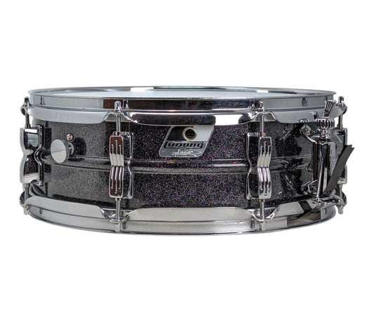 Pre Loved Ludwig Acrolte "Blackrolite" 14" x 5" Snare Drum In Black Galaxy