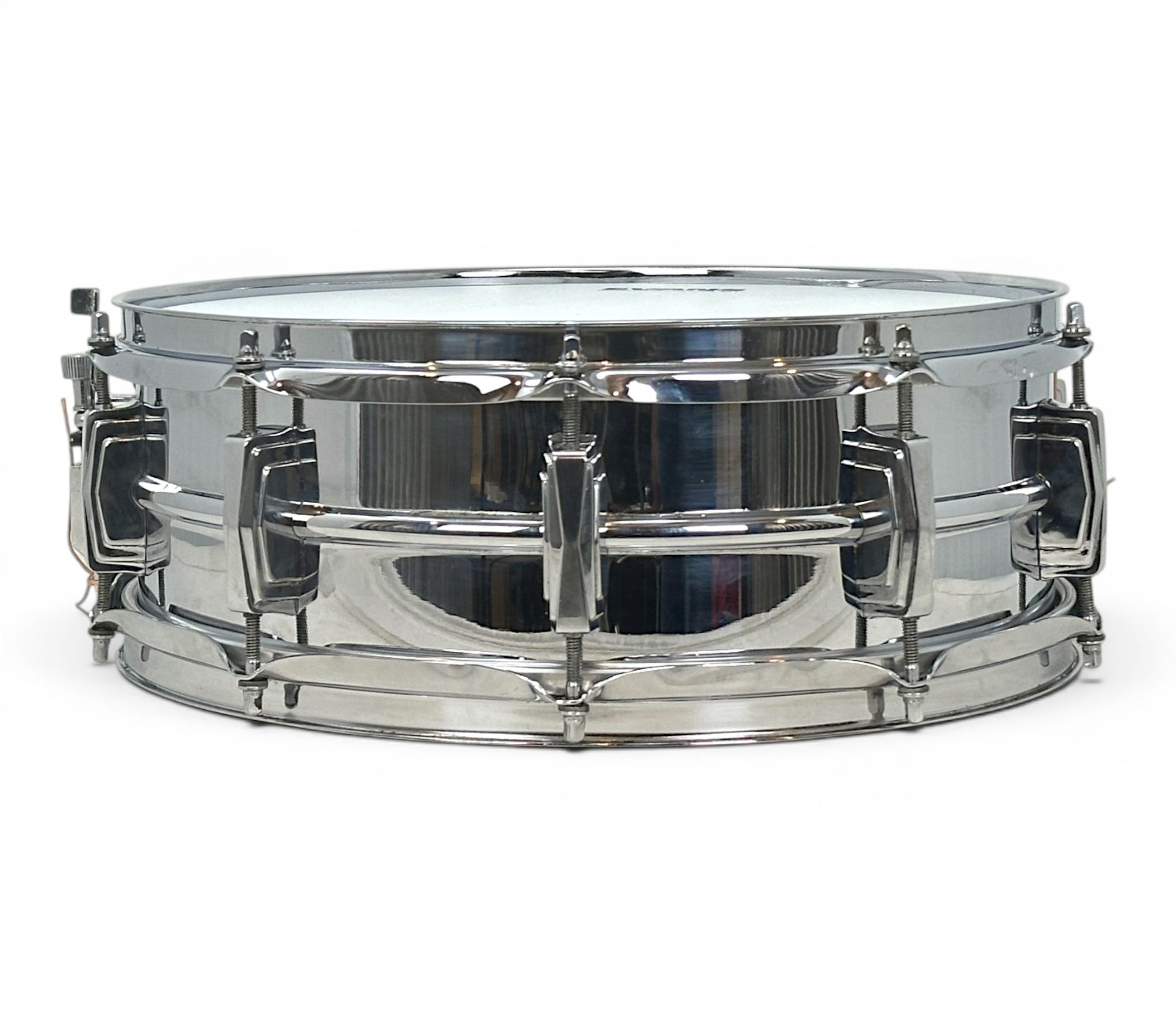 Pre-loved Ludwig LM400 14 x 5 Supraphonic snare drum – side view
