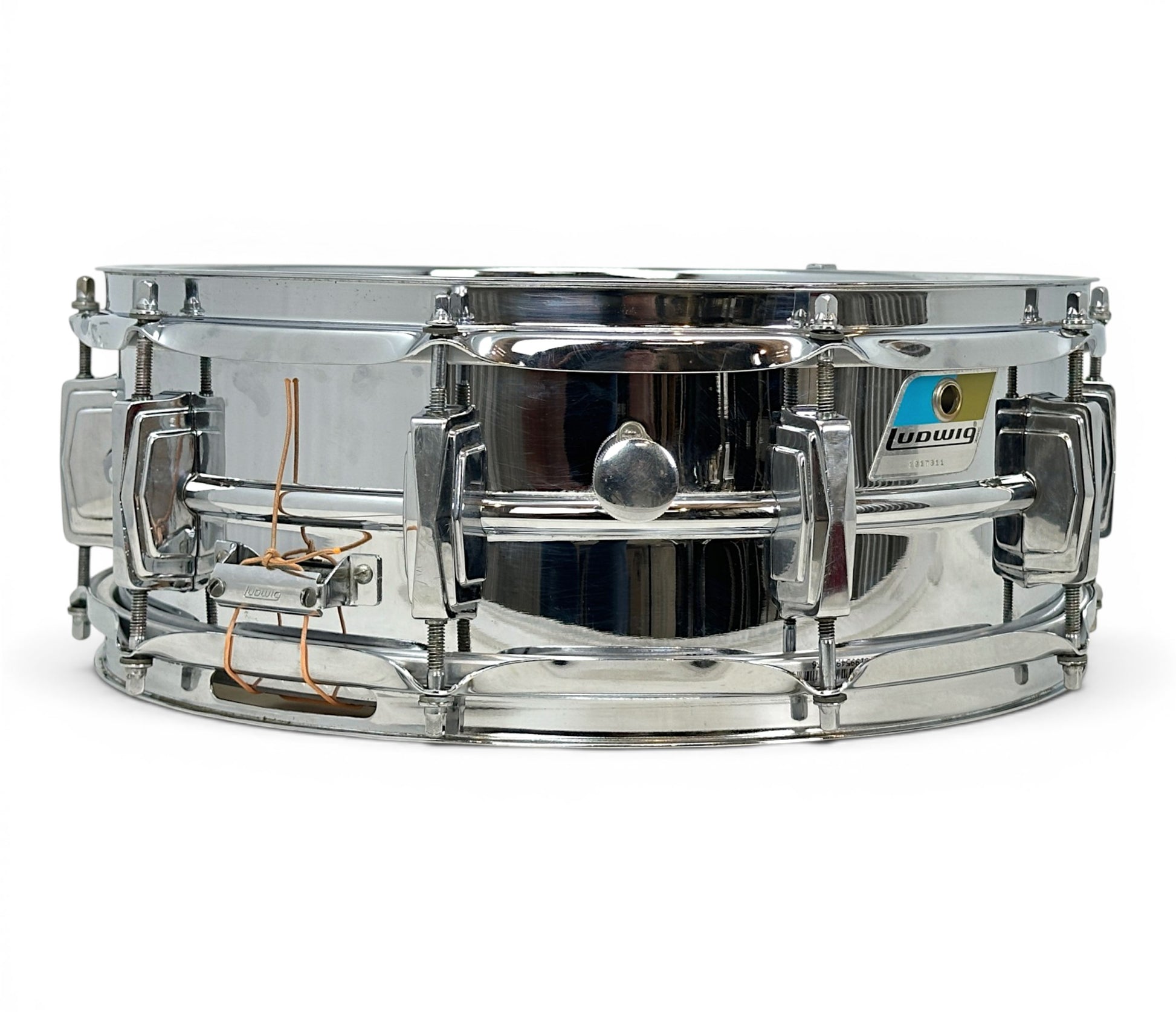 Ludwig LM400 Supraphonic snare drum – Blue & Olive badge and Imperial lugs